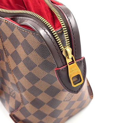 Louis Vuitton Kaisa Tote Bag PM Damier Cerise Leather Brown Red Handle Gold — view 6
