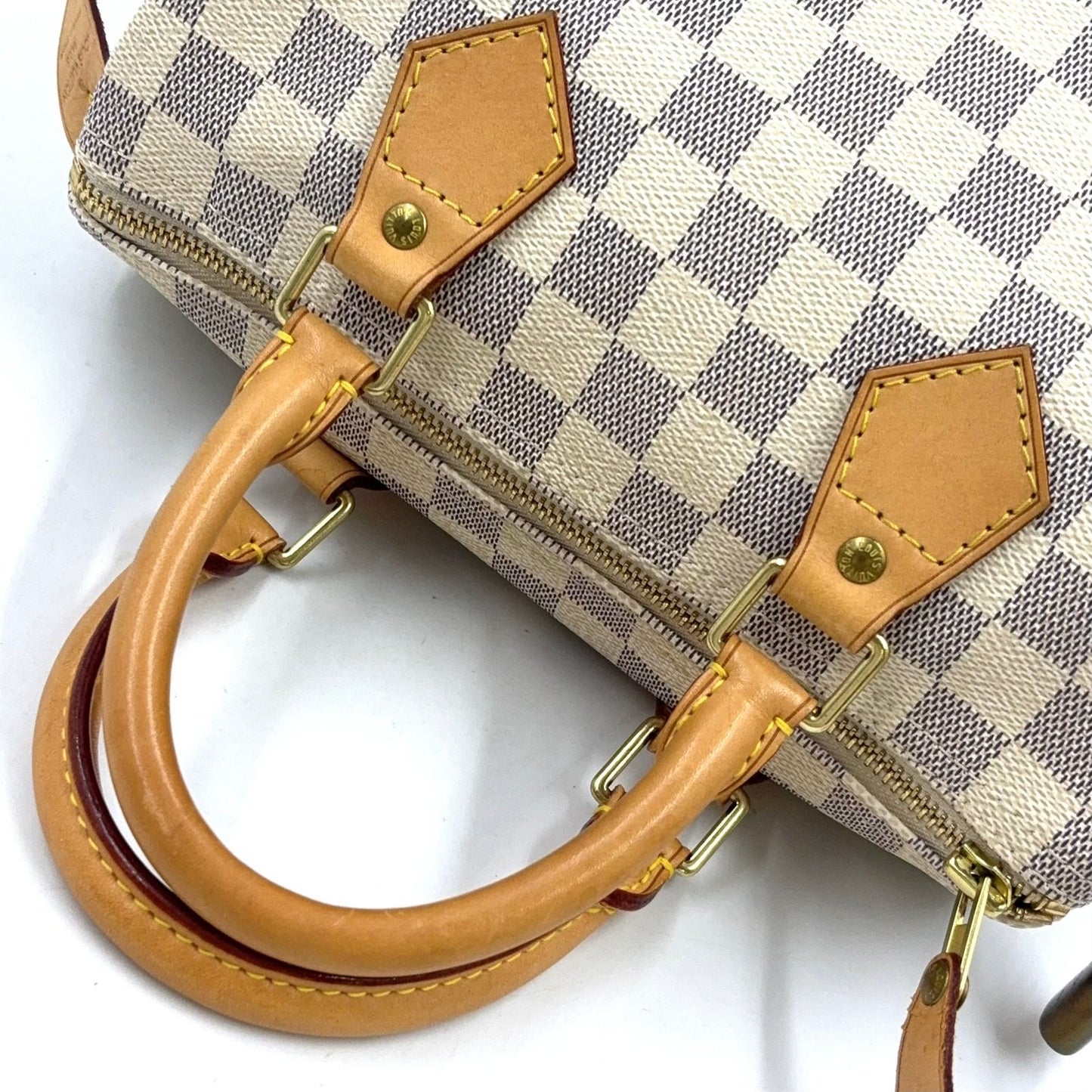 Louis Vuitton Speedy 25 Damier Azur Leather Handbag — view 8