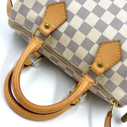 Louis Vuitton Speedy 25 Damier Azur Leather Handbag — view 8