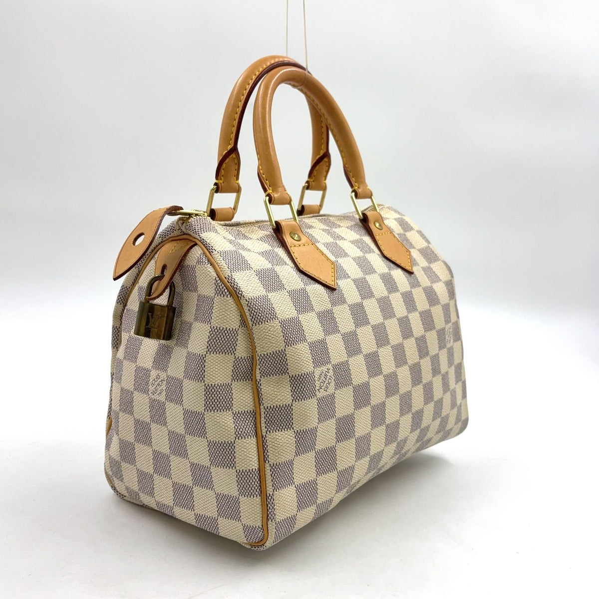 Louis Vuitton Speedy 25 Damier Azur Leather Handbag — view 2