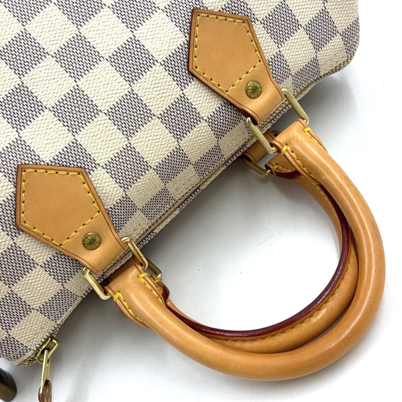 Louis Vuitton Speedy 25 Damier Azur Leather Handbag — view 7