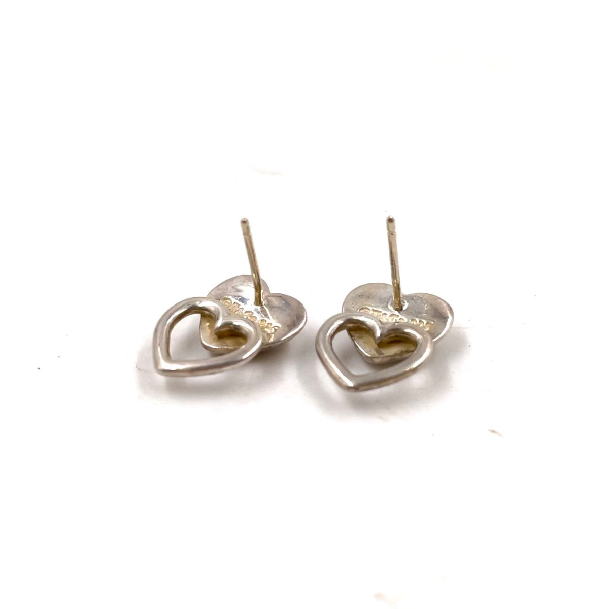 Tiffany & Co Double Heart Silver Earrings — view 5
