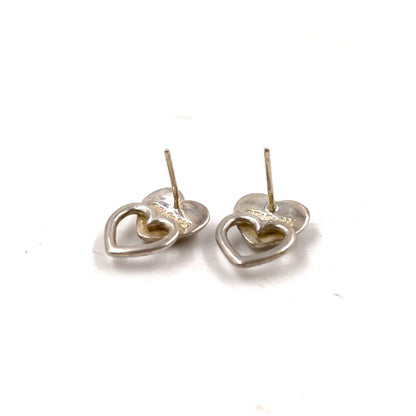 Tiffany & Co Double Heart Silver Earrings — view 5