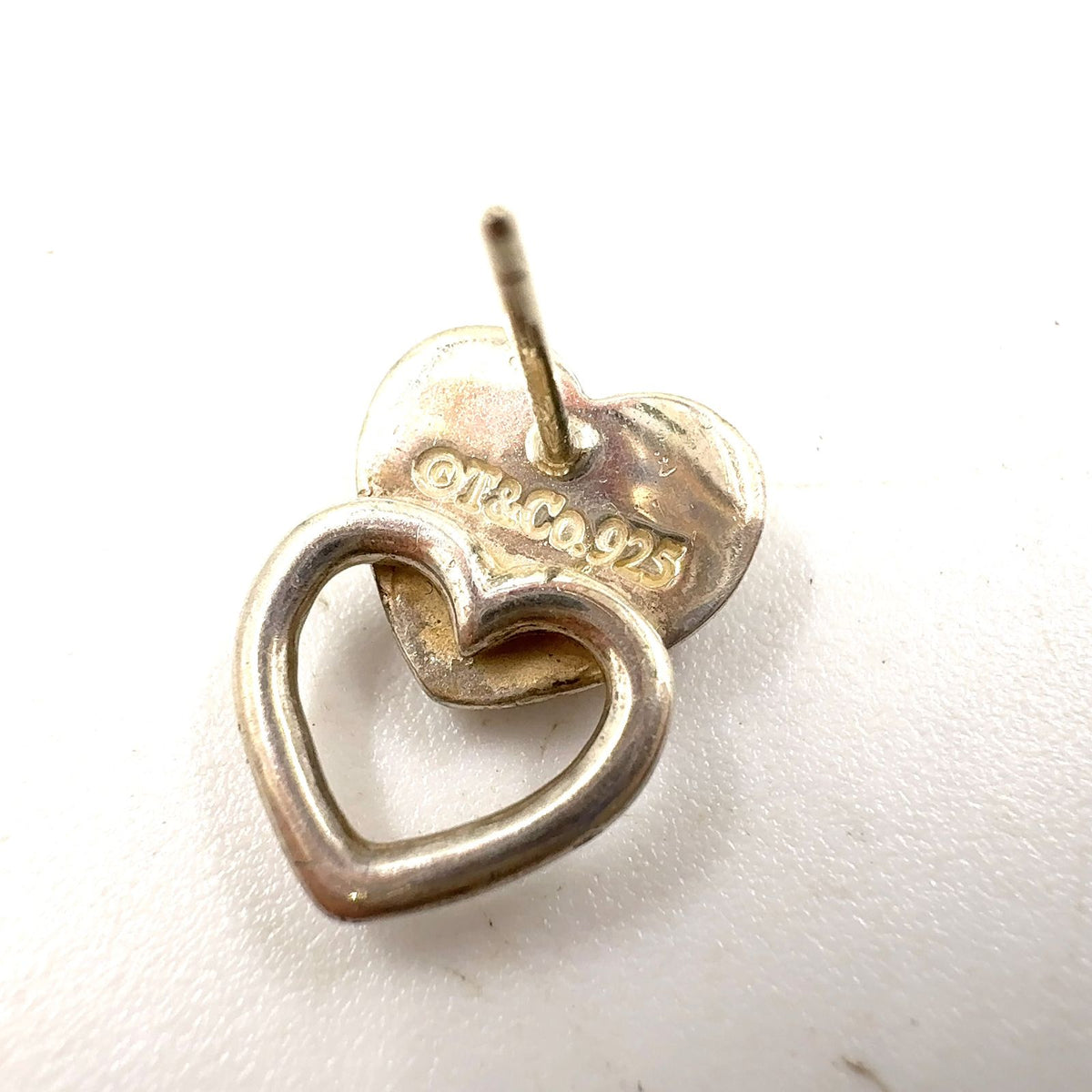 Tiffany & Co Double Heart Silver Earrings — view 4