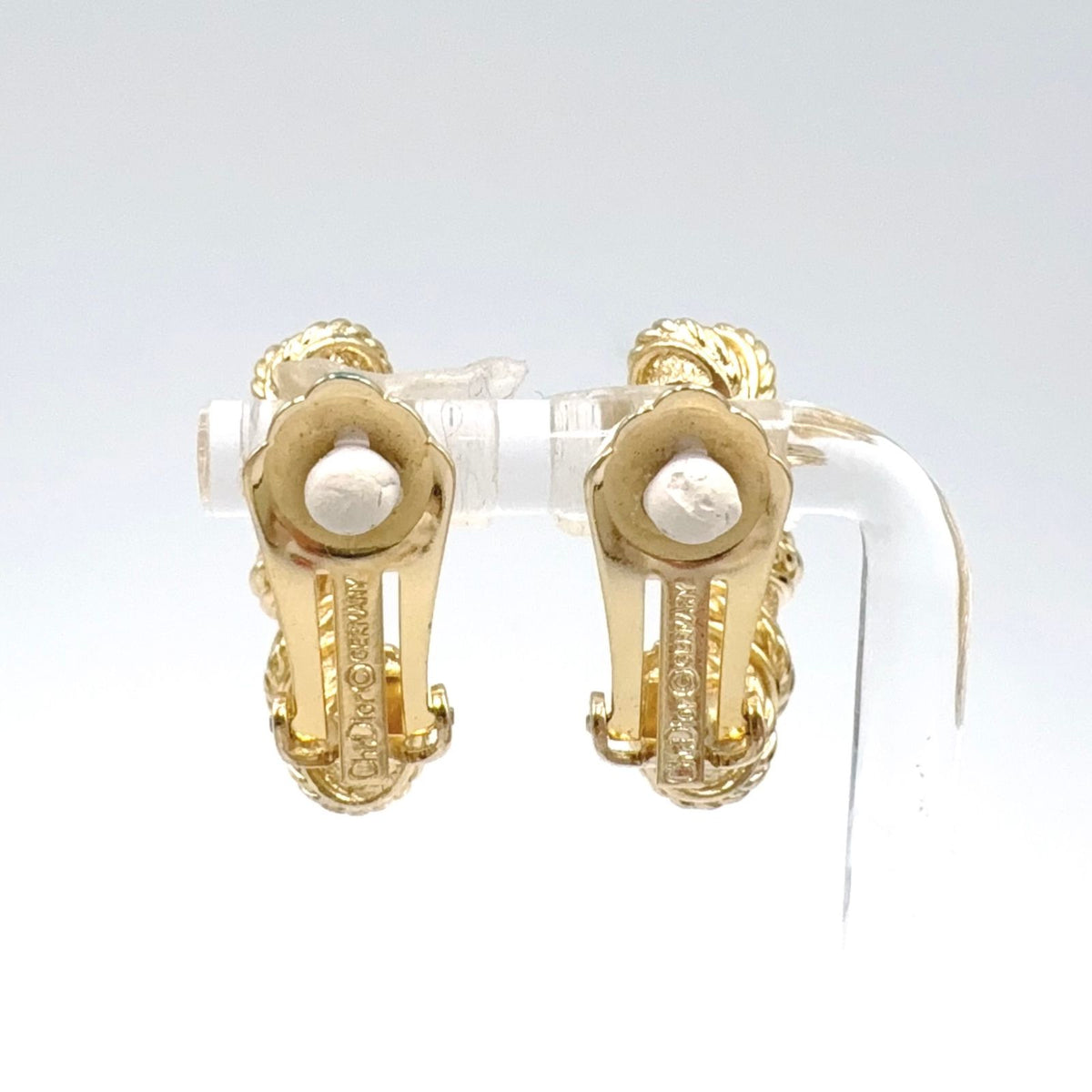 Dior Twisted Rope Hoop Gold Plated Earrings — view 3