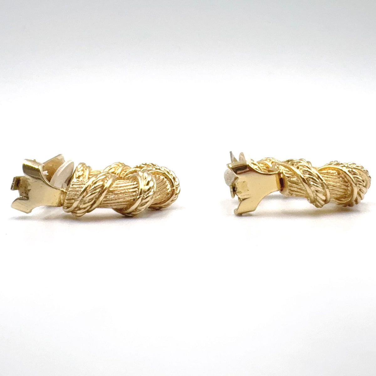 Dior Twisted Rope Hoop Gold Plated Earrings — view 6
