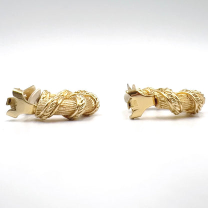 Dior Twisted Rope Hoop Gold Plated Earrings — view 6