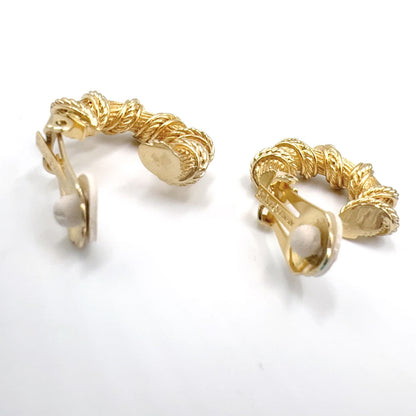 Dior Twisted Rope Hoop Gold Plated Earrings — view 8