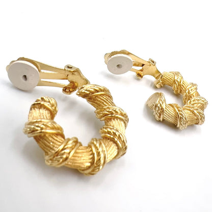 Dior Twisted Rope Hoop Gold Plated Earrings — view 7
