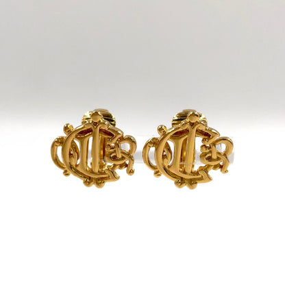 Dior Emblem Metal Gold Earrings