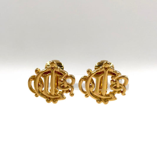 Dior Emblem Metal Gold Earrings