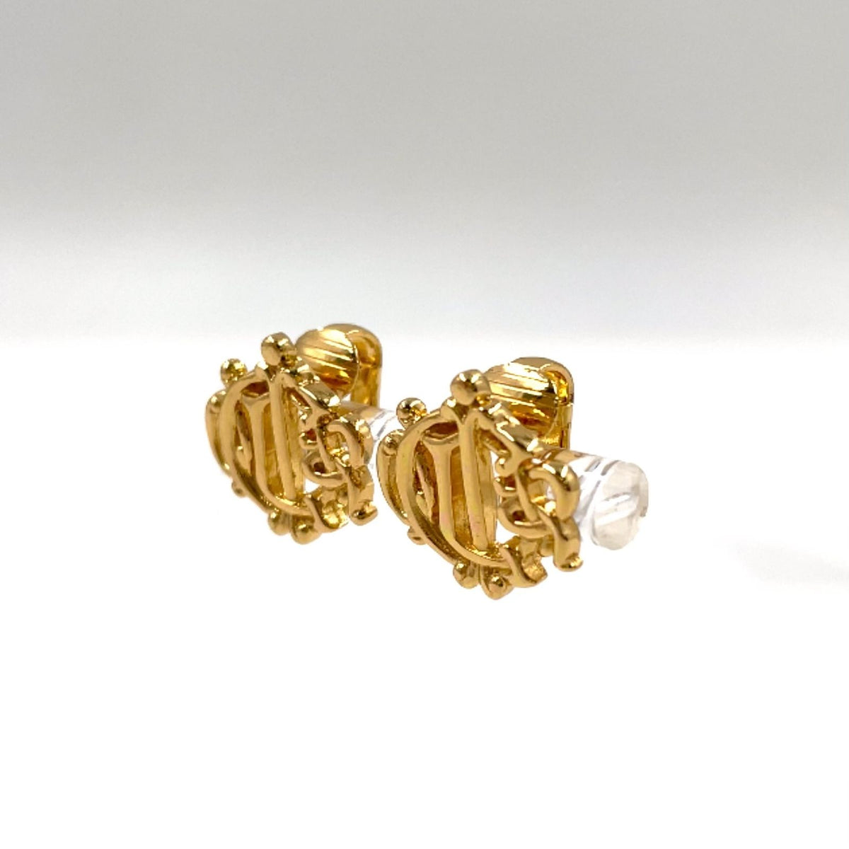 Dior Emblem Metal Gold Earrings — view 2