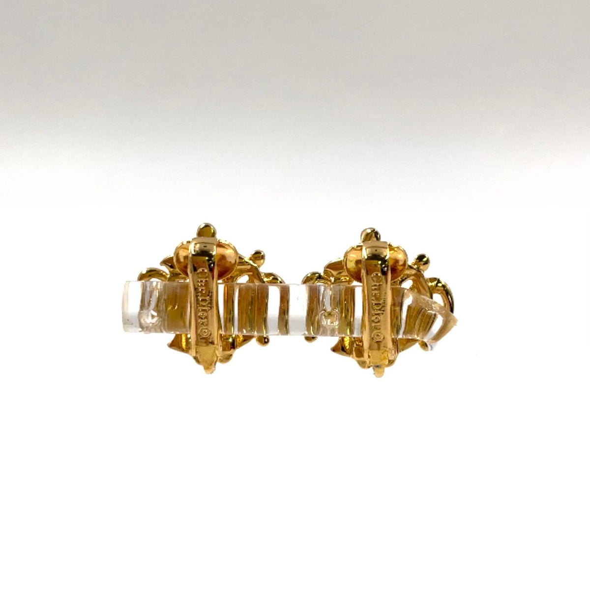 Dior Emblem Metal Gold Earrings — view 3
