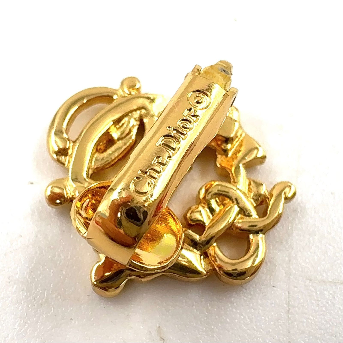 Dior Emblem Metal Gold Earrings — view 4