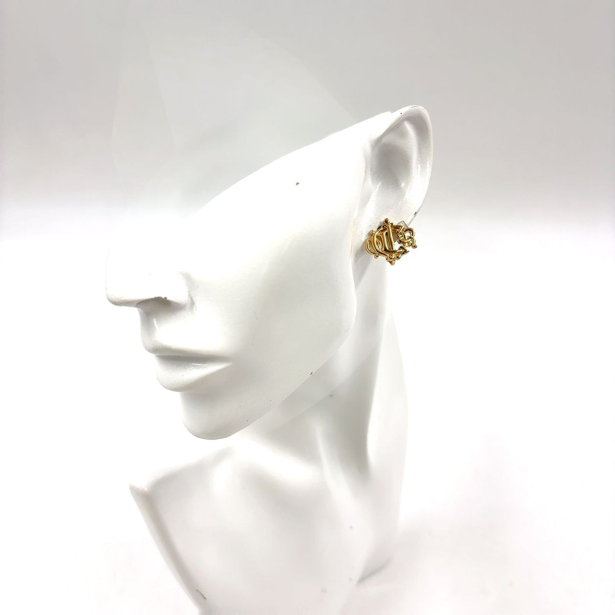 Dior Emblem Metal Gold Earrings — view 7