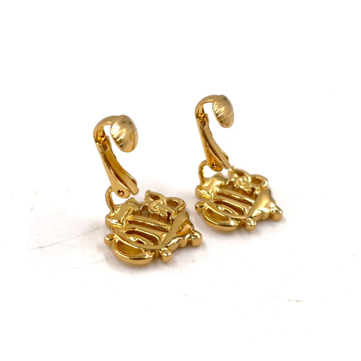 Dior Emblem Metal Gold Earrings — view 5