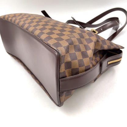 Louis Vuitton Chelsea Damier Ebene Shoulder Bag Leather Black Tote Gold — view 7