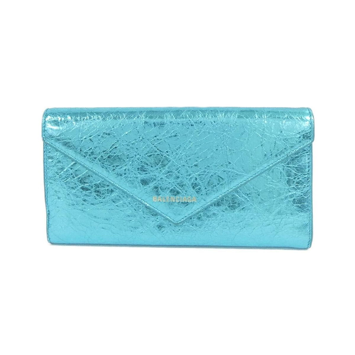 Balenciaga Paper Money Zip Around Metallic Effect Wallet