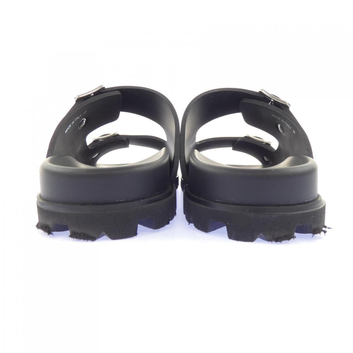 Prada Rubber Slide Screen Print Logo Sandals — view 5
