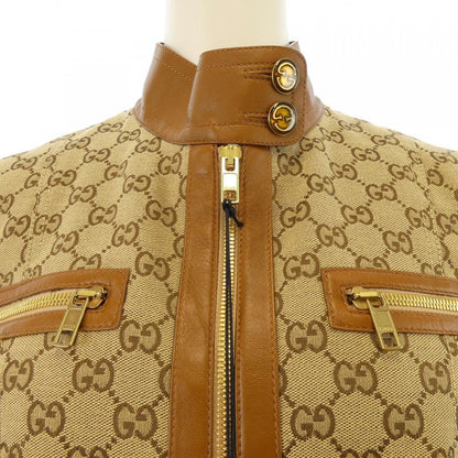 Gucci Leather Trim GG Canvas Jacket — view 5