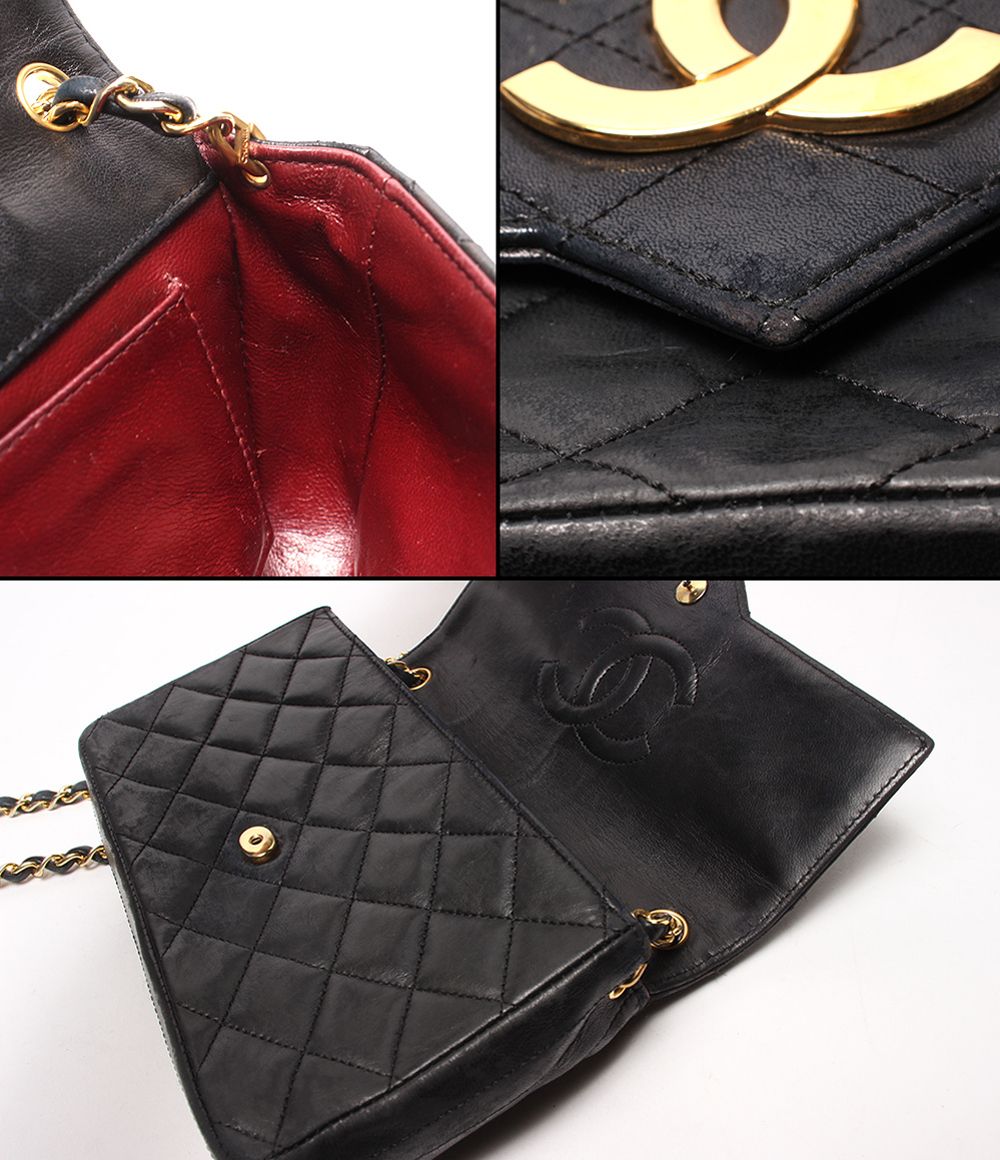 Chanel Chain Shoulder Bag Gold Single Flap Jumbo CC Logo Quilted — view 7