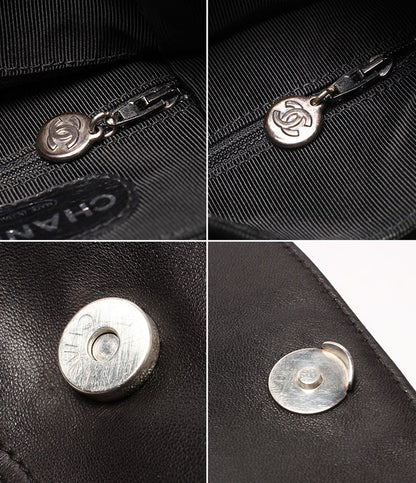 Chanel Backpack Lambskin Silver CC Logo — view 6