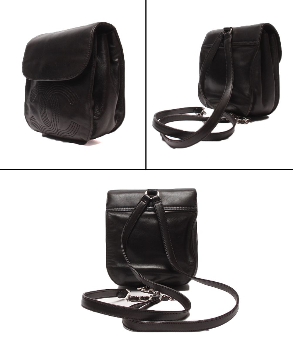 Chanel Backpack Lambskin Silver CC Logo — view 2