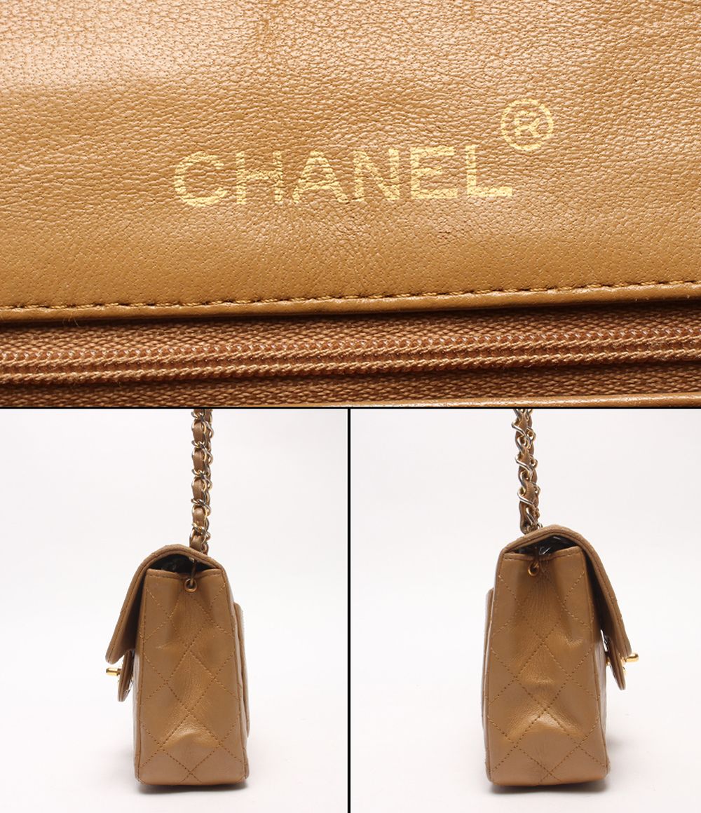 Chanel Chain Shoulder Bag Crossbody Gold Lambskin Quilted — view 4