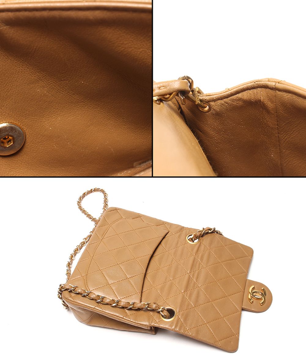Chanel Chain Shoulder Bag Crossbody Gold Lambskin Quilted — view 7