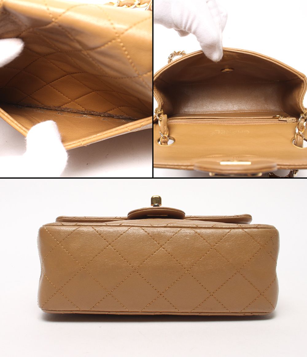 Chanel Chain Shoulder Bag Crossbody Gold Lambskin Quilted — view 3