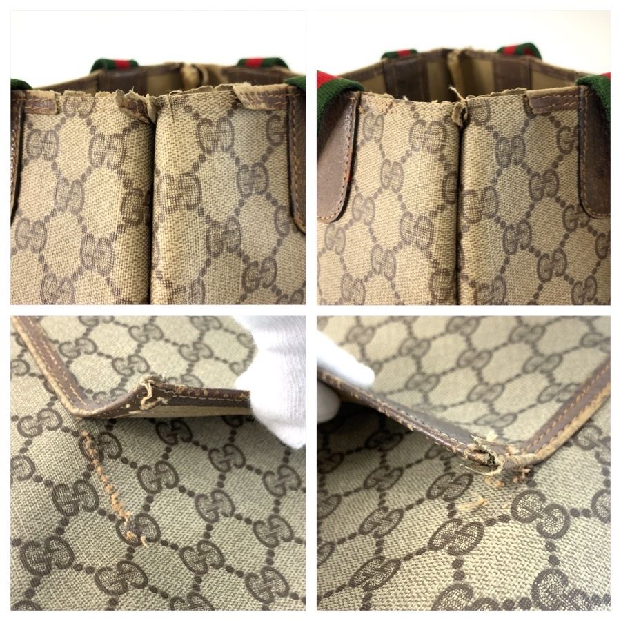 Gucci Vintage Sherry Line Beige GG Supreme Canvas 003 Tote Shoulder Bag — view 5