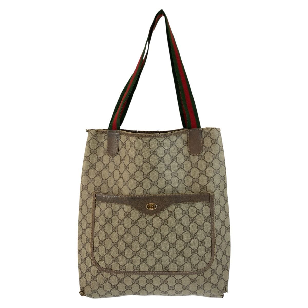 Gucci Vintage Sherry Line Beige GG Supreme Canvas 003 Tote Shoulder Bag