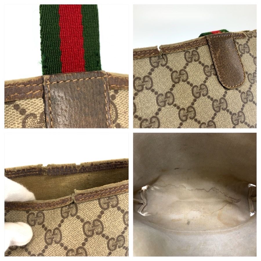 Gucci Vintage Sherry Line Beige GG Supreme Canvas 003 Tote Shoulder Bag — view 6