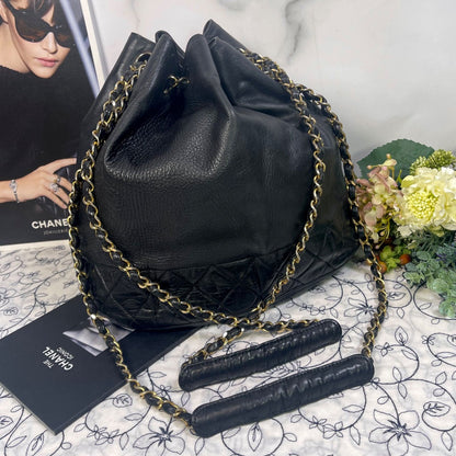 Chanel Drawstring Quilted Chain Shoulder Bag