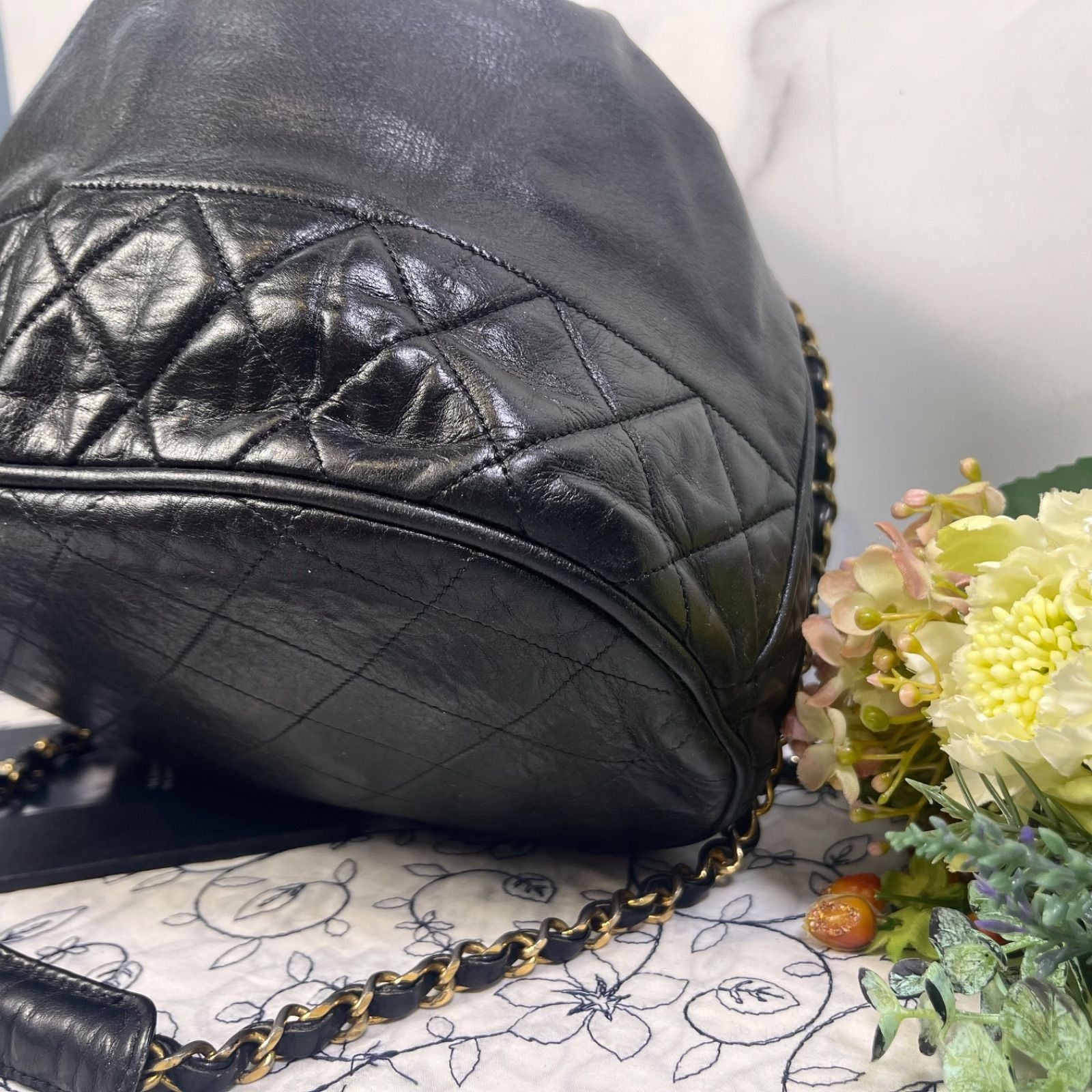 Chanel Drawstring Quilted Chain Shoulder Bag — view 5