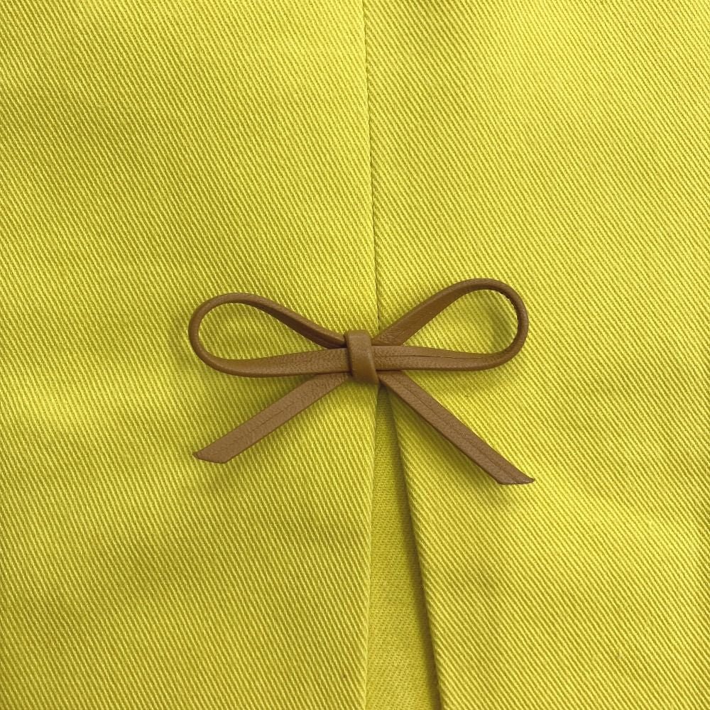 Gucci Tom Ford Era Leather Ribbon Skirt Knee Length Tight Vintage Archive Yellow 40 — view 3