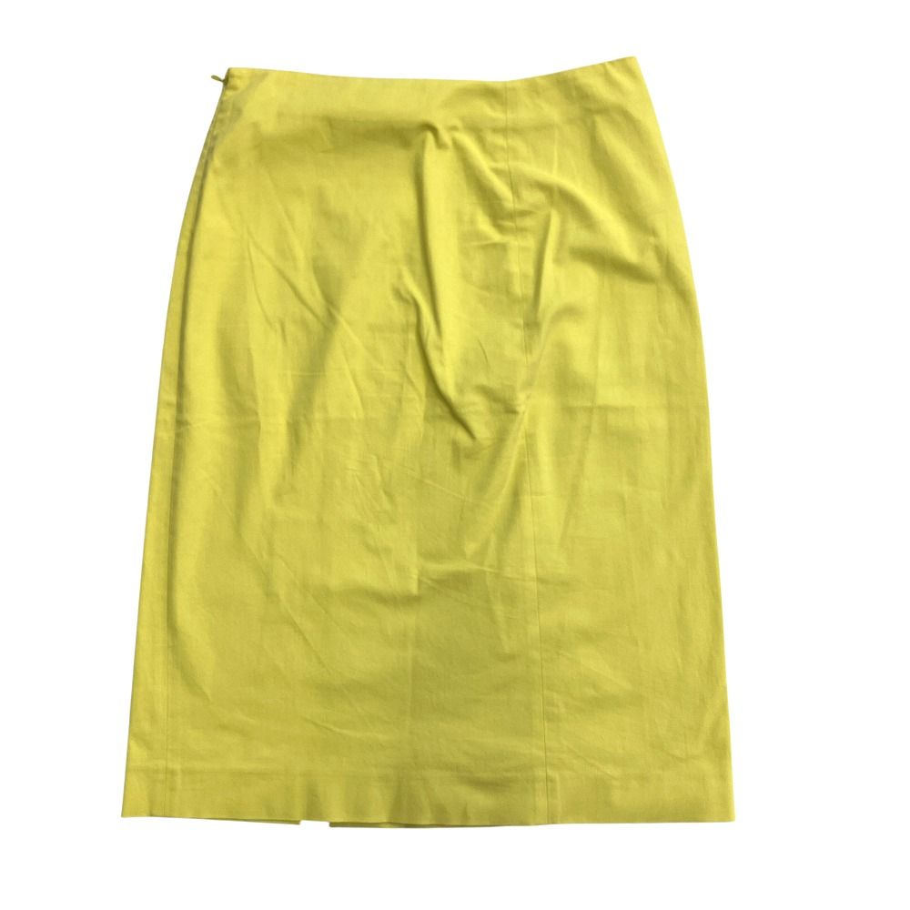 Gucci Tom Ford Era Leather Ribbon Skirt Knee Length Tight Vintage Archive Yellow 40 — view 2