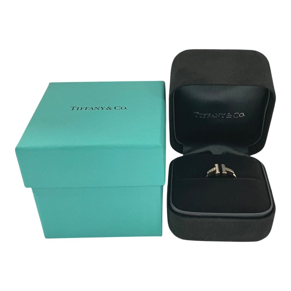 Tiffany & Co 18K Pink Gold Diamond Mother of Pearl T Wire Ring — view 6