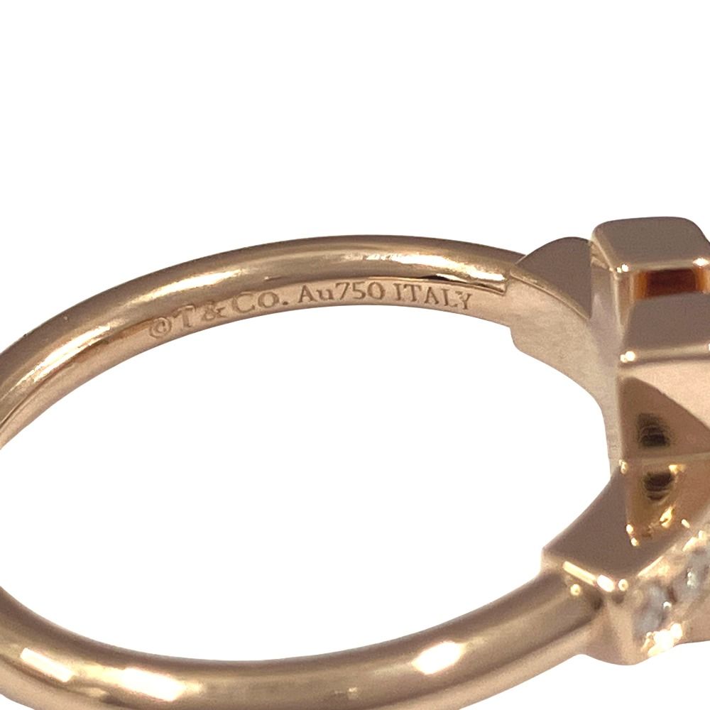 Tiffany & Co 18K Pink Gold Diamond Mother of Pearl T Wire Ring — view 5