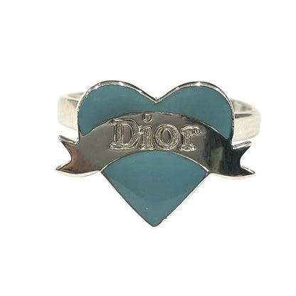 Dior Heart Ribbon Ring 925 Sterling Silver Vintage