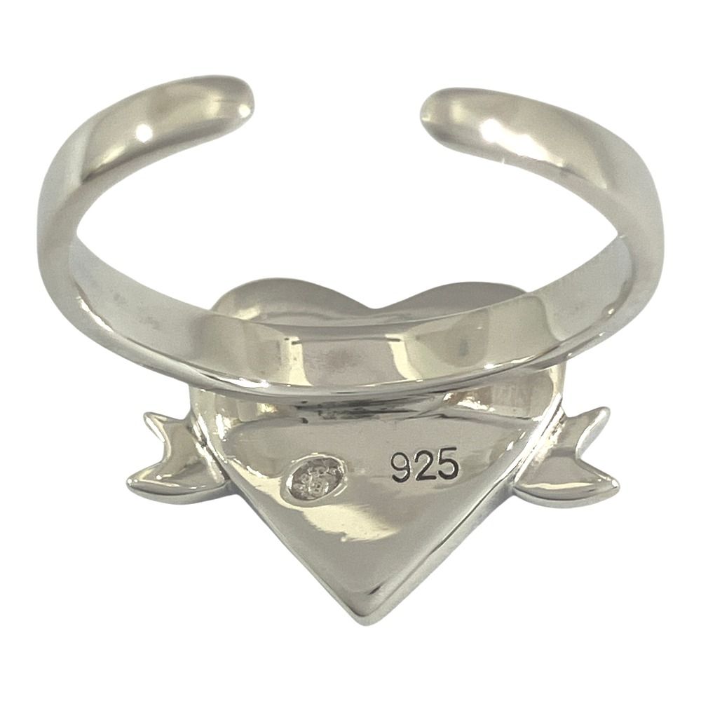 Dior Heart Ribbon Ring 925 Sterling Silver Vintage — view 2