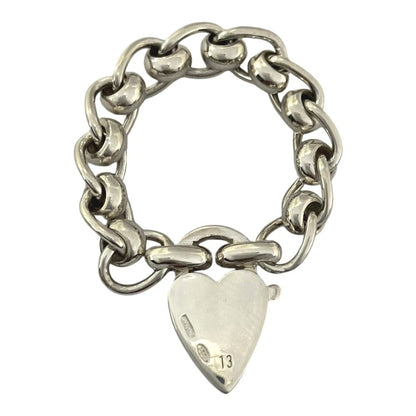 Gucci Heart Padlock Chain Ring 925 Sterling Silver Vintage — view 2
