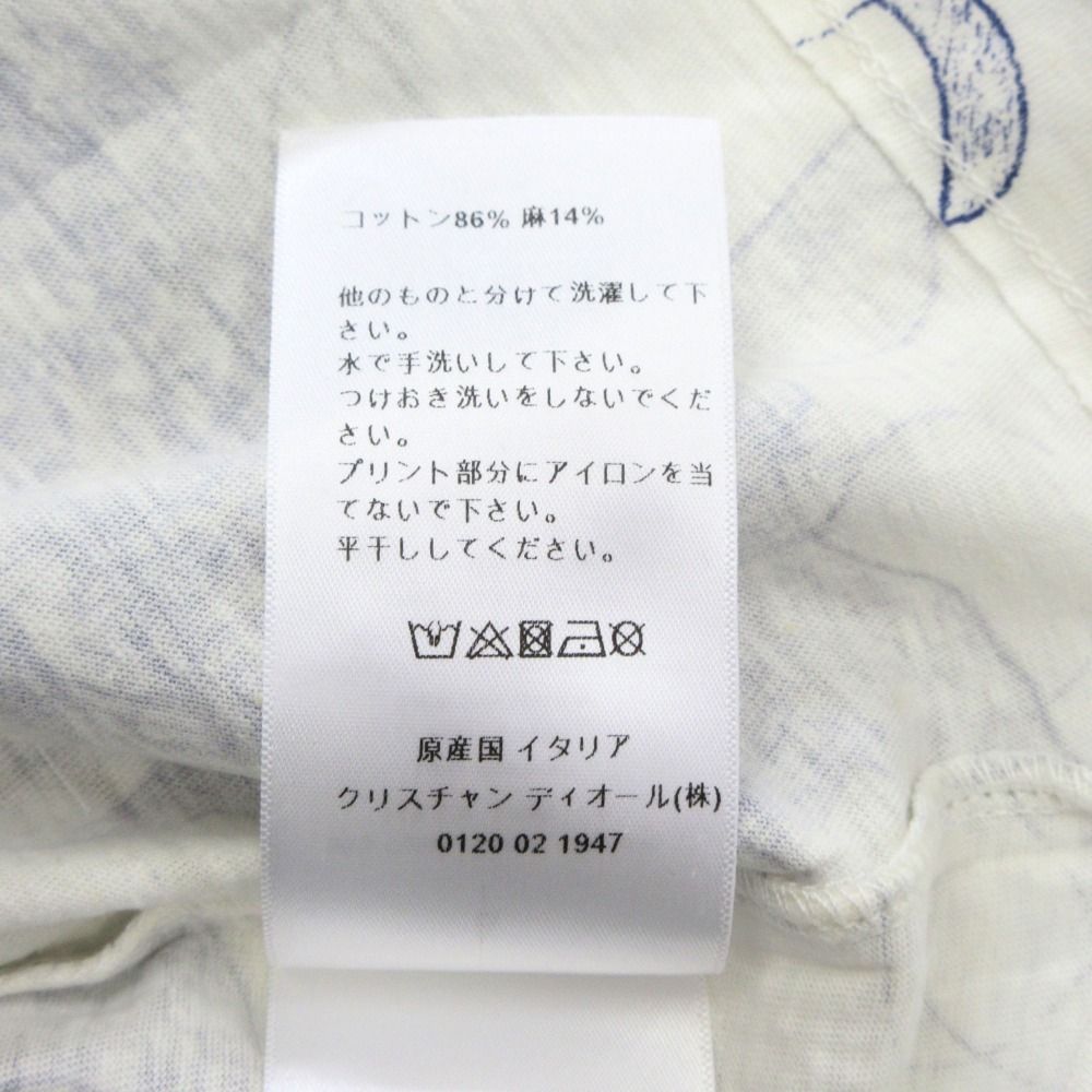 Dior Around the World T-Shirt Short Sleeve Top Bee Embroidery Logo Off White S — view 7