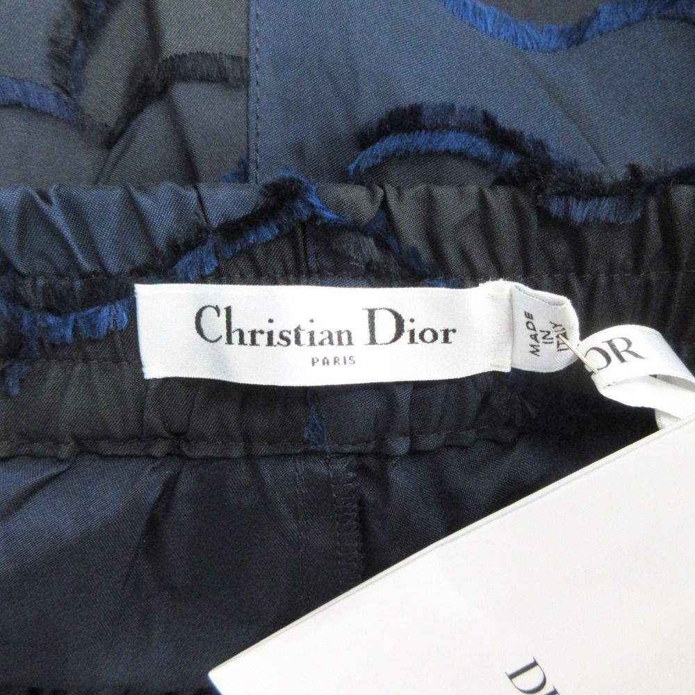 Dior Camouflage Pattern Jacquard Easy Pants Logo Charm Navy — view 4