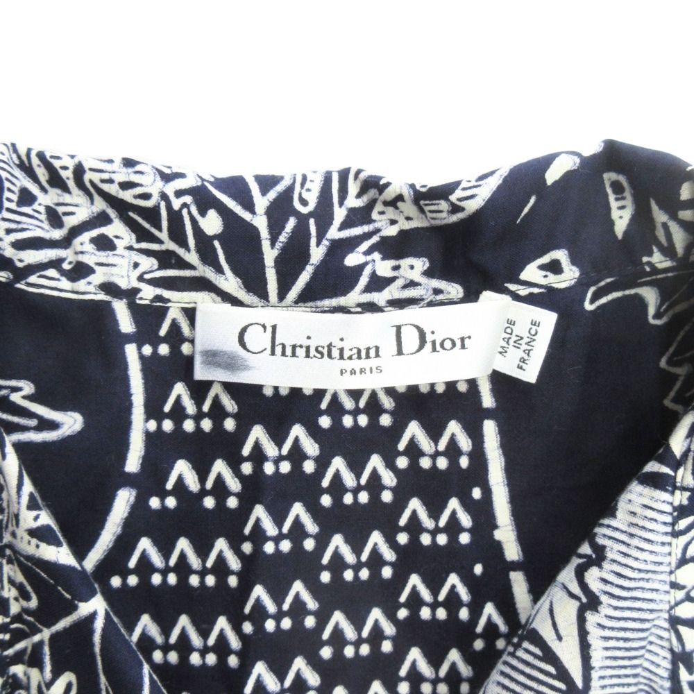 Dior Sample Open Color Aloha Shirt Top Short Sleeve All Over Pattern — view 7