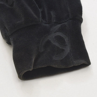 Chanel Jacket Cardigan Vintage CC Logo Coco Buttons Velour Black Silver 40 — view 6