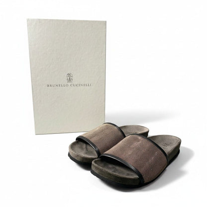 Brunello Cucinelli Precious Sandals Beads Brown