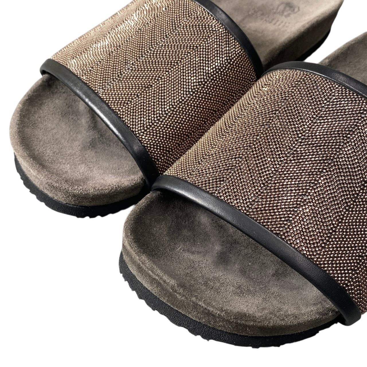 Brunello Cucinelli Precious Sandals Beads Brown — view 6