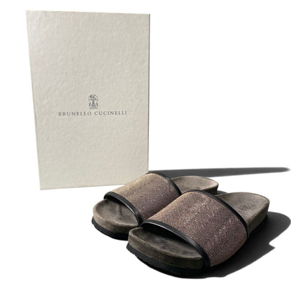 Brunello Cucinelli Precious Sandals Beads Brown — view 2