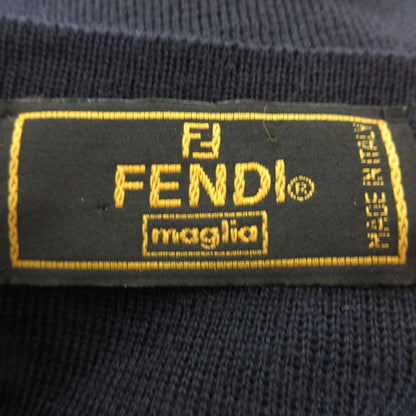 Fendi Maglia Dress Wool Knit Embroidery Neck Short Sleeve High Gauge Knee — view 2